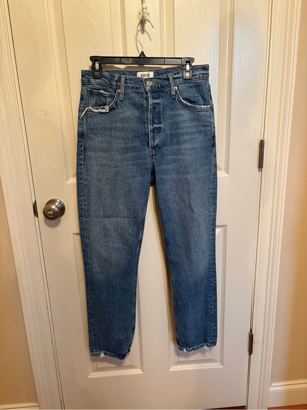 Agolde Riley High-Rise Straight Denim Long